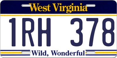 WV license plate 1RH378
