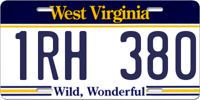 WV license plate 1RH380