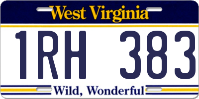 WV license plate 1RH383