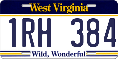 WV license plate 1RH384