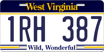 WV license plate 1RH387