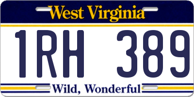 WV license plate 1RH389