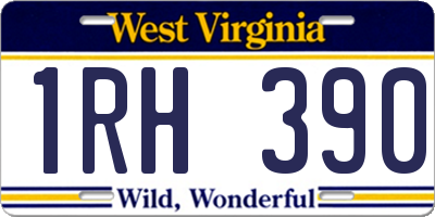 WV license plate 1RH390