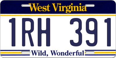 WV license plate 1RH391