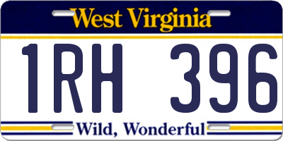 WV license plate 1RH396