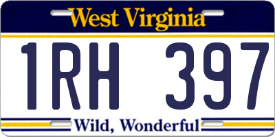 WV license plate 1RH397