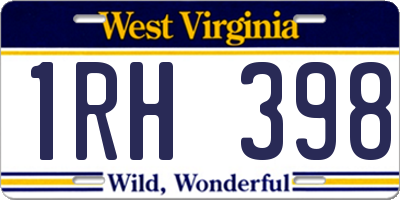 WV license plate 1RH398