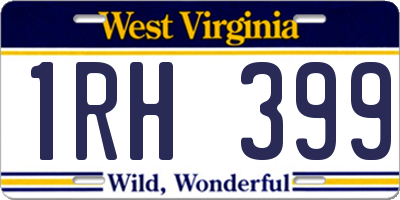 WV license plate 1RH399