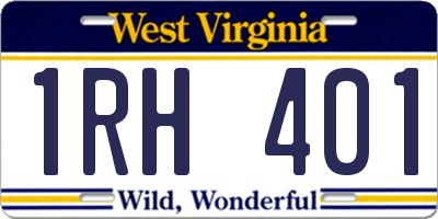 WV license plate 1RH401