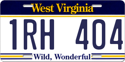 WV license plate 1RH404