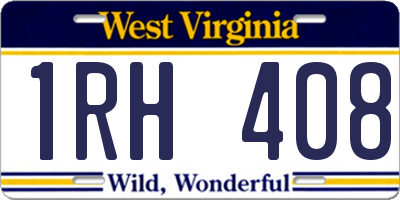 WV license plate 1RH408