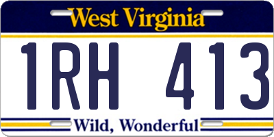 WV license plate 1RH413