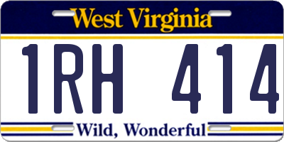 WV license plate 1RH414