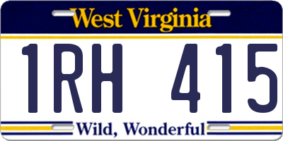 WV license plate 1RH415