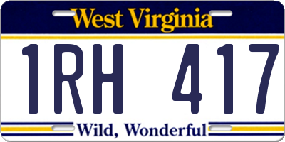 WV license plate 1RH417