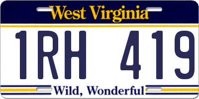WV license plate 1RH419