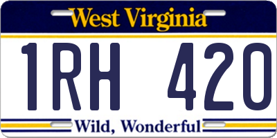 WV license plate 1RH420