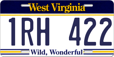 WV license plate 1RH422