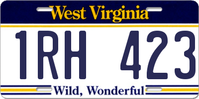 WV license plate 1RH423