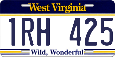 WV license plate 1RH425