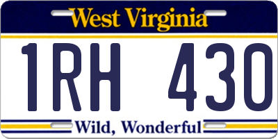 WV license plate 1RH430