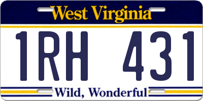 WV license plate 1RH431