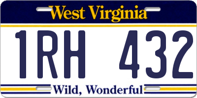 WV license plate 1RH432