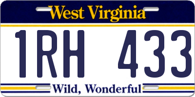 WV license plate 1RH433
