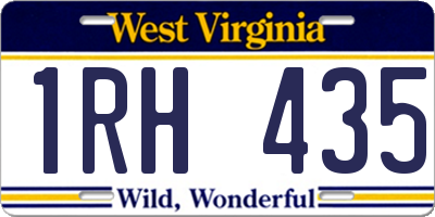 WV license plate 1RH435
