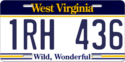 WV license plate 1RH436