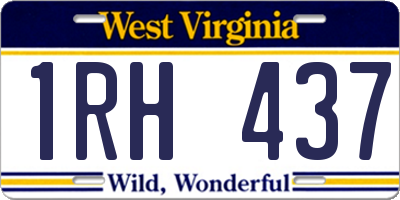 WV license plate 1RH437
