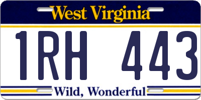 WV license plate 1RH443