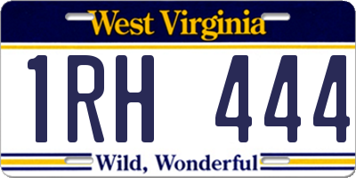 WV license plate 1RH444