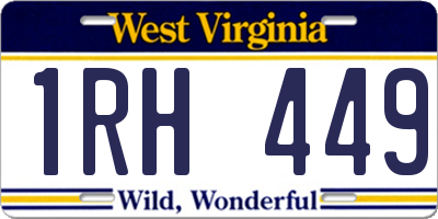 WV license plate 1RH449