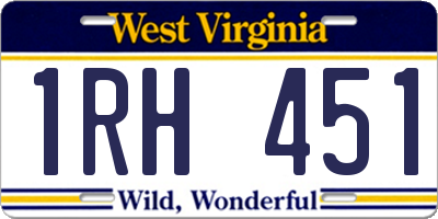 WV license plate 1RH451