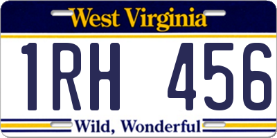 WV license plate 1RH456