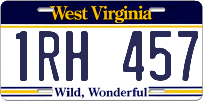 WV license plate 1RH457
