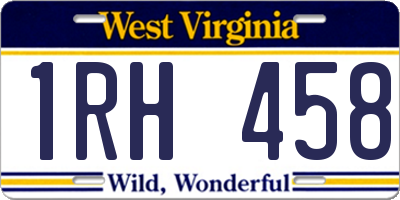 WV license plate 1RH458
