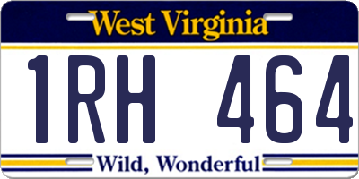 WV license plate 1RH464