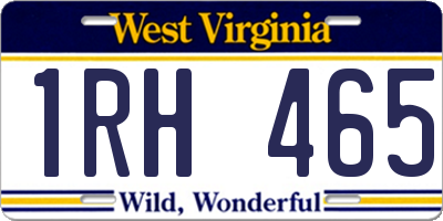 WV license plate 1RH465