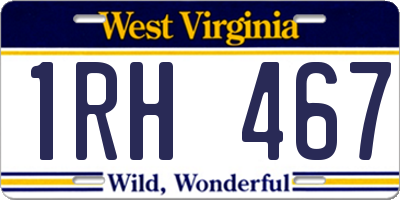 WV license plate 1RH467
