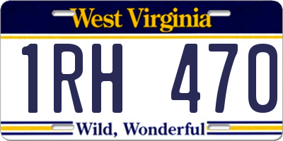 WV license plate 1RH470