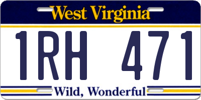 WV license plate 1RH471