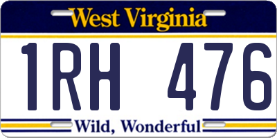 WV license plate 1RH476
