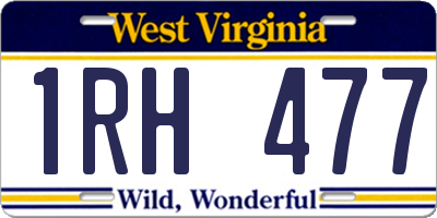 WV license plate 1RH477