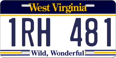 WV license plate 1RH481