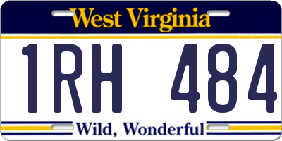 WV license plate 1RH484