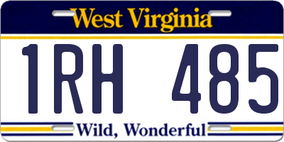 WV license plate 1RH485