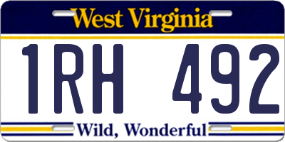 WV license plate 1RH492