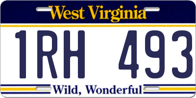 WV license plate 1RH493